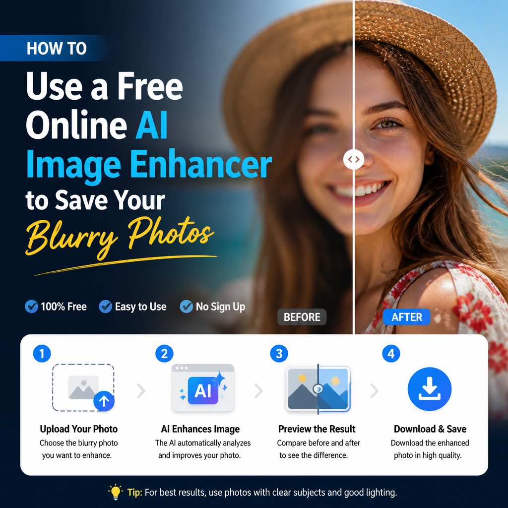 Illustration for article: How to Use a Free Online AI Image Enhancer to Save Your Blurry Photos